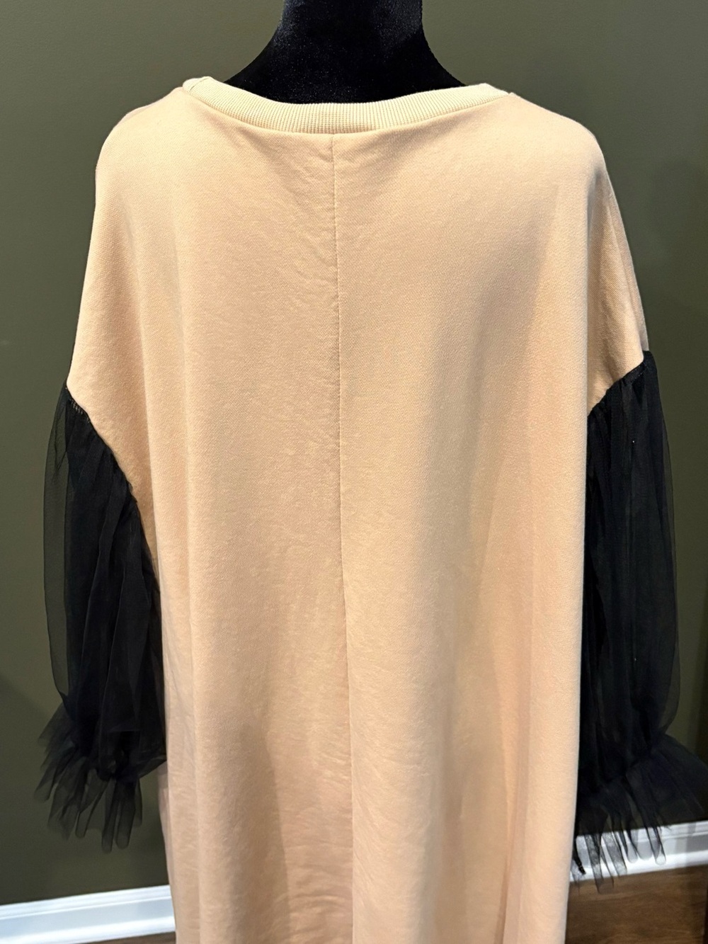 Kate Hewko Graphic Dress with Sheer Black Sleeve Detail - Picture 2 of 4